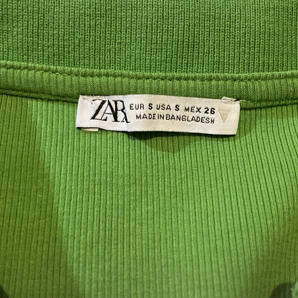 Zara Ribbed Ruched Button-Up ~ Small - Picture 9 of 10